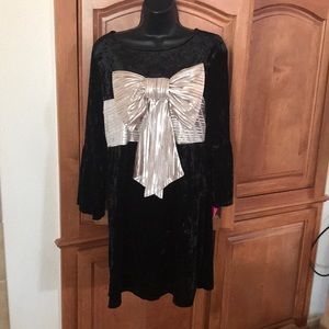 Xhilaration Black and Silver Sheath Dress with Bell Sleeves